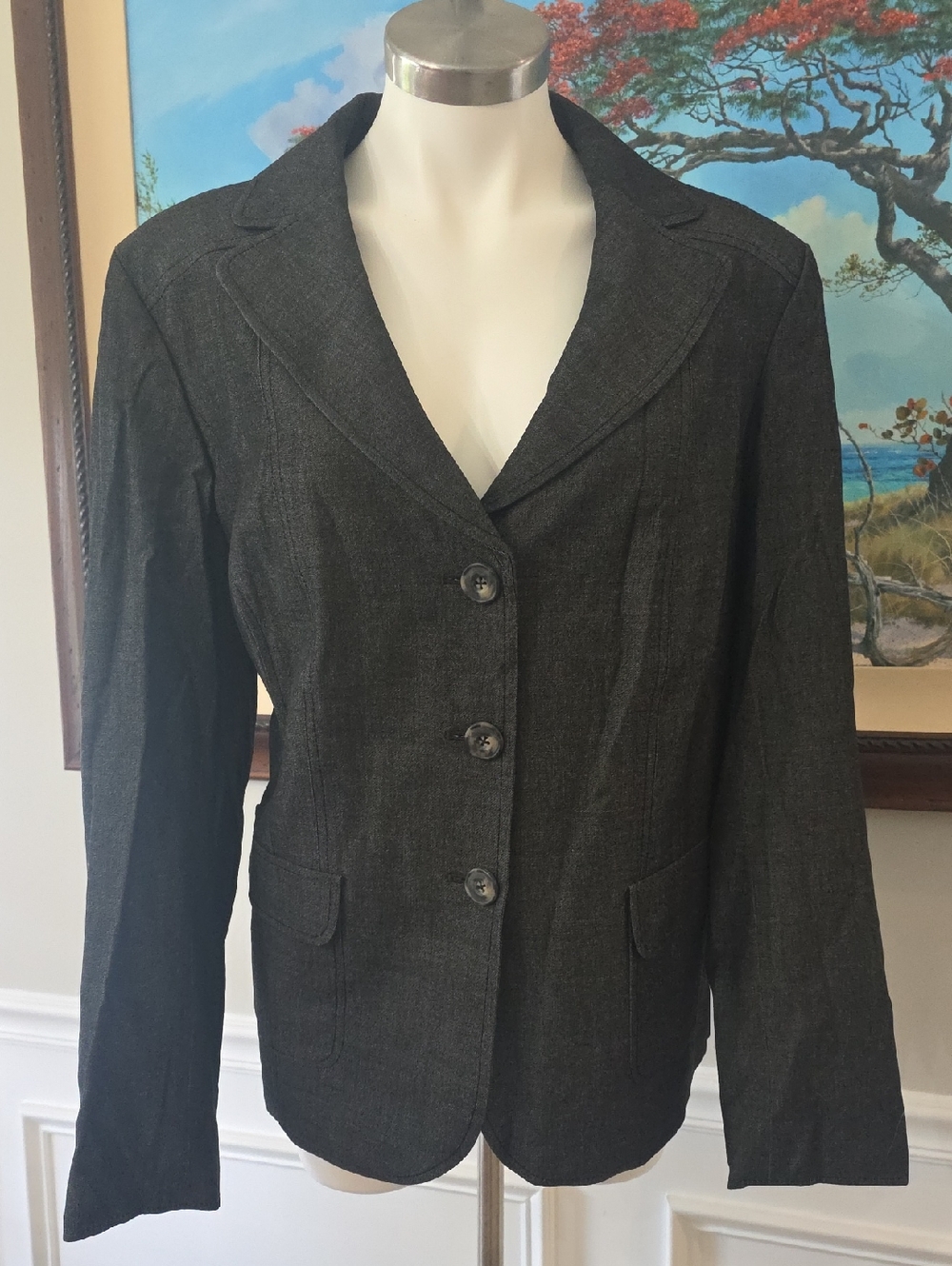 Semantiks Charcoal Gray Tailored Single-Breasted Blazer
